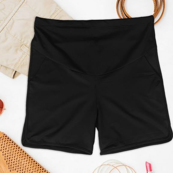 Hemoton Relaxed Maternity Shorts Comfortable And Breathable Pregnancy Clothes Women Bottoms Comfy Lounge Shorts High Waist Over Belly Shorts