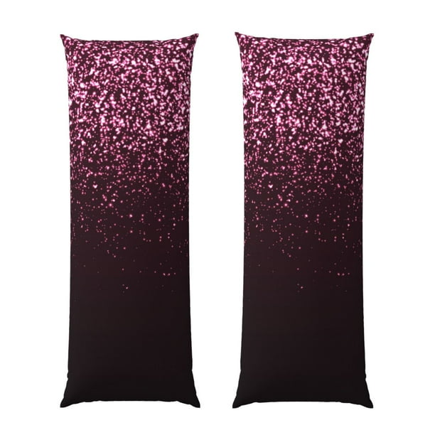 Balery Pink Glitter Sparkles A Funda Protectora para Almohada Corporal de Algodón Hipoalergénico con Cierre(55 x 21 pulgadas), Almohadas No Incluidas