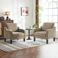 thumbnail image 6 of Ktaxon Accent Chair with Thick Cushion, Mid-Century Modern Single Sofa Chenille Armchair for Living Room, Bedroom Light Brown, 6 of 9