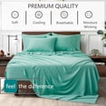 thumbnail image 3 of American Home Collection Bamboo Viscose Sheet Set - Silky Soft, Cooling for Hot Sleepers - 18 Inches Deep Pocket - Premium Sateen Finish - Queen, Sage Green, 3 of 9