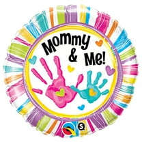 18 inch Mommy & Me Handprints Foil Mylar Balloon - Party Supplies Decorations