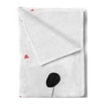 thumbnail image 2 of Engagement Party Soft Flannel Fleece Throw Blanket, Celebration Modern Minimalist Design Couple with Heart Flowers, Cozy Plush for Indoor and Outdoor Use, 50" x 60", Black White and Red, by Ambesonne, 2 of 5