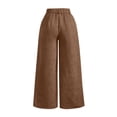 thumbnail image 5 of WULMLEO Womens Sweatpants Corduroy Fall Winter Wide Leg Elastic Waist Trousers Soft Athletic Bottoms 2026 Casual Travel Pant with Pockets Coffee S, 5 of 9