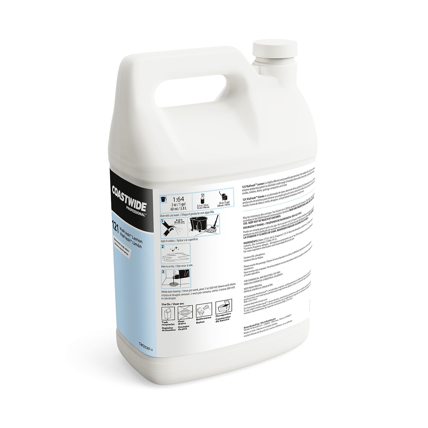 Staples Coastwide Professional Air Freshener ViaFresh Lemon Drop Concentrate 3.78L 4/Carton