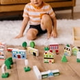 thumbnail image 2 of Melissa & Doug Wooden Town Play Set With Storage Tray (32 piece), Child, 2 of 9