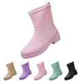 thumbnail image 3 of XIMIN Womens Rain Boots Waterproof Insulated Lightweight Platform Mud Boots Rubber Fashion Boots in Gardening Wide Calf Rain Boots with Glossy in Outdoor (40, Pink), 3 of 3