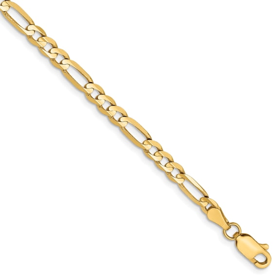 14k 4mm Concave Open Figaro Chain