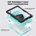 thumbnail image 2 of Case for Matepad SE 11 Inch 2024 with Screen Protector, 360 Degree Rotating Kickstand Hand Strap Heavy Duty Shockproof Cover with Shoulder Strap, Sky Blue PC, 2 of 7