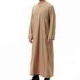 thumbnail image 3 of Leesechin Long Sleeve Kaftan Thobe Button down Men Thobe with Pocket Big and Tall Kaftan Muslim Men Thobe, 3 of 6