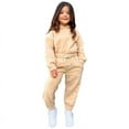 thumbnail image 3 of Byoo Toddler Girls Sweatsuit Sets Solid Color Pullover Hoodie Shirt Sweatpants Outfit Sets Soft Active Kids Clothes Set, 3 of 10