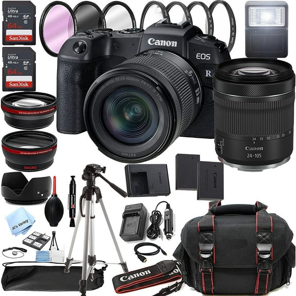 Canon EOS RP Mirrorless Digital Camera with RF 24-105mm f/4-7.1 STM Lens   128GB Memory   Case   Tripod   Filters 38pc Bundle (International Version)