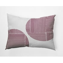 Simply Daisy 14x20-inch Rectangle Circles and Squares Poly Indoor Pillow, Maroon Red Qty 1