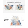 thumbnail image 5 of Orange Navy Blue Coral Sheer Waterfall Valance Curtains for Window, Summer Beach Coastal Rustic Rod Pocket Sheer Topper Swag Curtains for Living Room, Kitchen 38.5"W x 47.2"L, 1 Panel, 5 of 7
