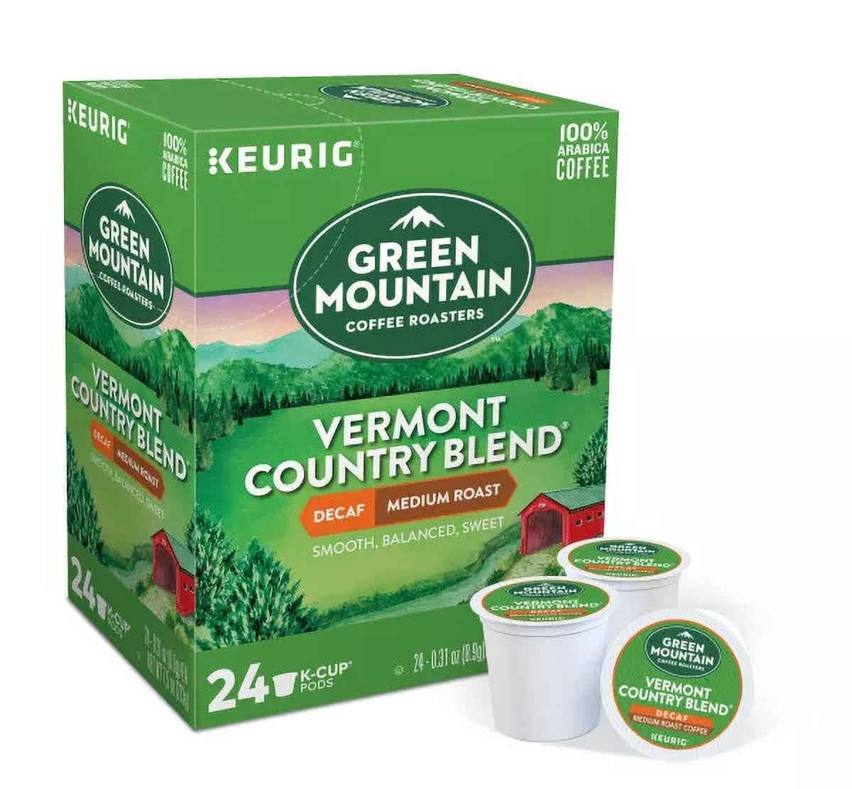 Green Mountain Coffee Vermont Country Blend Decaf, K-Cup Pod, 96 Count