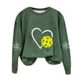thumbnail image 2 of QUNYINEY Long Sleeve Sweatshirts for Women Trendy Green Casual Crew Neck Pickleball Tops Loose Pullover Drop Shoulder Sweatshirts, 2 of 3