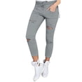 thumbnail image 6 of New Ripped Jeans for Women Women Big Size Ripped Trousers Stretch Pencil Pants Leggings Women Jeans Woman Jeans, 6 of 6
