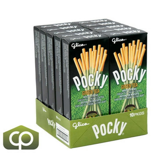 Glico Pocky Thé Vert Matcha, 40 g (1.4 oz), Lot de 10 - Délice Authentique