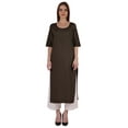 thumbnail image 1 of Bimba Kurti Longue Droite pour Femmes, Tunique à Manches Longues Imprimée, Haut Décontracté d'Été, Kurta Formelle, 1 of 7