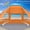Orange, variant on UNICAMPER Beach Tent for 3 People, UPF 50+ Sun Shade, with Extended Waterproof Floor and 3 Mesh Roller Blinds, Suitable for Outdoor Camping, Indoor Use, Fishing, and Patio. (Green)