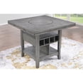 thumbnail image 2 of Miekor Furniture Contemporary 7pc Counter Height Dining Set Gray Table w Lazy Susan Built-in Leaf 6x High Chairs Kitchen Dining Room Storage Space Furniture MK0148, 2 of 12