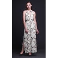 thumbnail image 2 of Bimba Bird Women Printed Crew Neck Side Slits Halter Dress Long Evening Gown-Small, 2 of 6