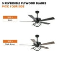 thumbnail image 5 of Parrot Uncle 52" Modern Black 5-Blade Ceiling Fan with Remote and Lights, Down Rod Ceiling Fan, LED Ceiling Fan, 5 of 12