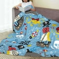 thumbnail image 6 of Bingfone Pirate Marine Animals Print Flannel Fleece Blanket Throw Blanket for Bed,Sofa,Couch,Travel,Camping(40"x30" ), 6 of 8
