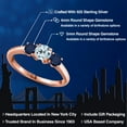 thumbnail image 2 of Gem Stone King 18K Rose Gold Plated Silver Sky Blue Topaz and Blue Sapphire Engagement Ring for Women | 1.40 Cttw | Round 5MM | Gemstone November Birthstone | Size 8, 2 of 6