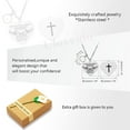 thumbnail image 3 of Engraved Bible Scripture Cross Double Sided Necklace Heart Pendant Faith Mustard Seed Can Move Mountains Matthew 17:20 (Round), 3 of 7