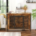 thumbnail image 2 of 39.96" XL Wooden Large Dog Crate Furniture for Medium and Large Breed, Chew-Resistant Dog Kennel Furniture Indoor with 2 Doors and 3.94" Raised Feet, as TV Stand,  Crate Table,Brown, 2 of 7