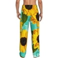 thumbnail image 3 of Disketp Yellow Sunflowers With Green Leaves Men'S Pajama Pants - Ultra Soft Fleece Sleep And Lounge Pants (Size: S-Xxl), 3 of 9