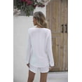 thumbnail image 2 of Ekouaer Summer Outfits for Women 2 Piece Sets Lounge Sets V Neck Button Down Shirt and Shorts Loungewear with Pockets, 2 of 6