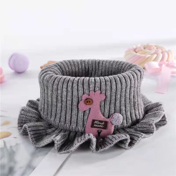 Bufanda de otoño e invierno para niños, bufanda de punto con dibujos animados, chal cálido a prueba de viento para bebés, cuello falso, cuello de moda