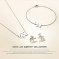 thumbnail image 5 of FANCIME White/Yellow/Rose Gold Plated 925 Sterling Silver High Polished Cute Mini Small Lucky Elephant Family Dainty Pendant Necklace For Women, 16" + 2" Extender, 5 of 6