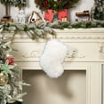 thumbnail image 6 of Christmas Stocking Long Plush Gift Bag, Pink Holiday Candy Sock for Decorations Tree Hanging Festive Party Favor(White-A), 6 of 6
