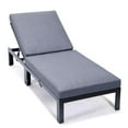 thumbnail image 2 of LeisureMod Chelsea Aluminum Patio Chaise Lounge Chair With Blue Cushions, 2 of 13