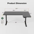 thumbnail image 2 of 55 Inch L Shaped Standing Desk, 55 x 32 Sit Stand up Desk, Height Adjustable Computer Desk, Reversible Corner Workstation, Carbon Fiber Black, 2 of 7