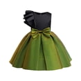 thumbnail image 2 of gdxvjhbj Robe Enfants Filles Robes Formelles Fête Mariage Tulle Sans Manches Contraste Maille Asymétrique Robe Taille 9-10 (Vert, 9-10 Ans), 2 of 9