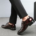 thumbnail image 5 of Juosiy Mens Shoes Fashion Business Pointed Toe Floral Patent Leather Classic Lace-up Formal Oxfords, 5 of 8