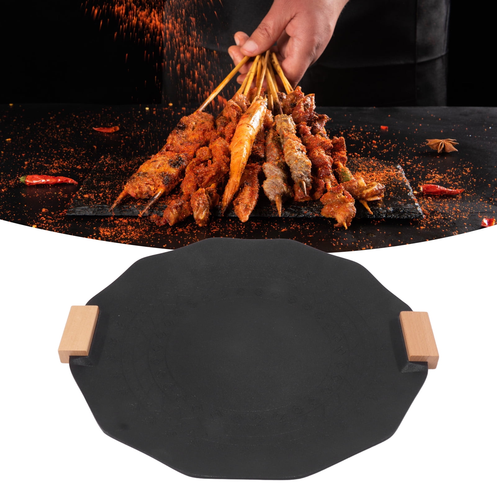 BBQ Grill Pan Portable Indoor Grill Plate Non Stick Smokeless Grill Pan Home Barbecue Grill Plate with Handle Walmart