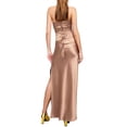 thumbnail image 5 of Biekopu Women's Summer Satin 2PCS Outfits,Solid Color Strapless Tube Tops + High Waist Bodycon Slit Long Skirt, 5 of 6