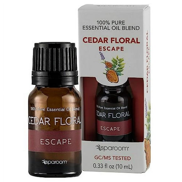 SpaRoom Aromatherapy 100% Pure Undiluted Essential Oil, Escape Cedar Floral Blend, 10 mL