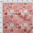 thumbnail image 3 of oneOone Rayon Peach Fabric Tea Party Kettle Sewing Fabric By The Yard Printed Diy Clothing Sewing Supplies 56 Inch Wide, 3 of 8