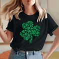 thumbnail image 2 of VATAPA Shamrock Tee Shirts for Women St Patricks Day Short Sleeve T-shirts Lucky Clover Graphic Tees Irish Holiday Tops Festival Parade Tshirts Black XXL, 2 of 6