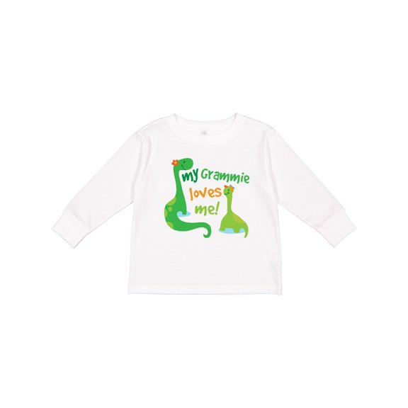 Inktastic My Grammie Loves Me Grandson Dinosaur Boys Long Sleeve Toddler T-Shirt