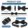 thumbnail image 2 of Stcellnmex Black Adjustable Satin Pre Tied Bow Ties Formal Dress Accessories For Wedding Party 20 Pack, 2 of 7