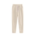 thumbnail image 3 of LWavelet Elastic Waist Straight Leg Pants with Drawstring & Pockets Soft Stretchy Casual Lounge Trousers Beige XL, 3 of 4