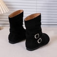 thumbnail image 7 of Mooqilaa Girls Mid Calf Boots, Non Slip Lightly Fleece‑Lined Faux Suede Casual Fall Winter Shoes Black Size 12 Little Kids, 7 of 7
