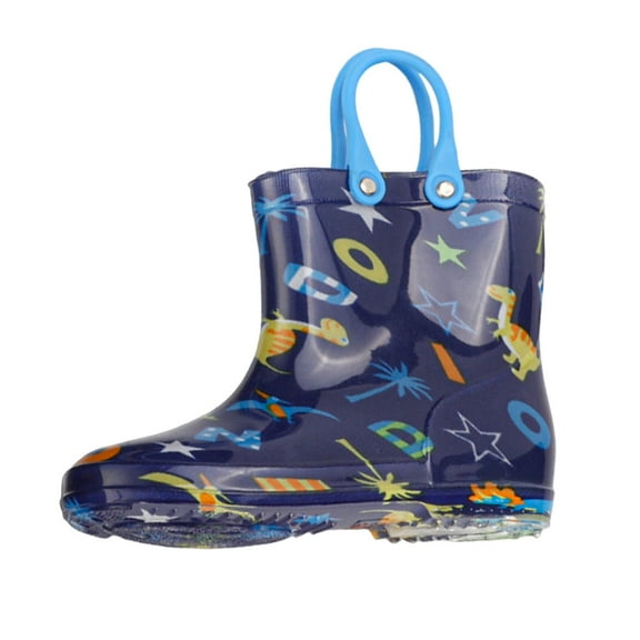 Rain Boots Toddler Boy Size 9 Waterproof Rain Boots for Toddler and Kids - Boys Girls Rubber Rain Boots with Easy on Handles for Outdoor Playing All-Season