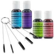 PointZero Airbrush Cake Decorating Kit - Professional Airbrush, Portable Compressor Bundle with 4 Chefmaster Colors